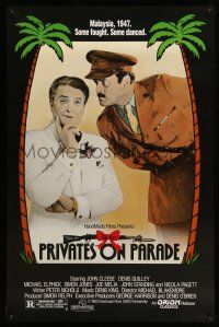 8w626 PRIVATES ON PARADE 1sh '83 John Cleese, Denis Quilley, Patrick Pearson, English comedy!
