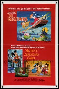 8w648 RESCUERS/MICKEY'S CHRISTMAS CAROL 1sh '83 Disney double-feature for the holiday season!