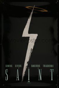 8w682 SAINT silver foil teaser 1sh '97 Elisabeth Shue, Val Kilmer in the title role!