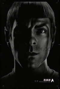 8w725 STAR TREK teaser 1sh '09 cool image of Zachary Quinto as Spock!