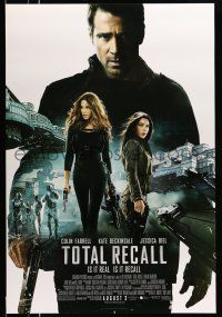 8w792 TOTAL RECALL advance DS 1sh '12 Colin Farrell, Kate Beckinsale, Jessica Biel, what is real?