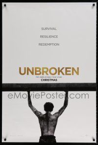 8w816 UNBROKEN O'Connell style teaser DS 1sh '14 Jack O'Connell, Survival. Resilience. Redemption!