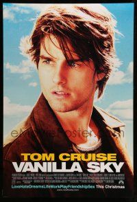 8w819 VANILLA SKY advance DS 1sh '01 Tom Cruise loves sexy Penelope Cruz AND Cameron Diaz!
