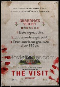 8w824 VISIT teaser DS 1sh '15 M. Night Shyamalan, grandma's rules, gruesome image!