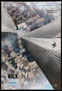 8w826 WALK teaser DS 1sh '15 Zemeckis, Joseph-Gordon Levitt, Kingsley, vertigo-inducing design!