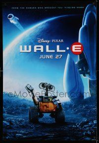 8w829 WALL-E advance DS 1sh '08 Walt Disney, Pixar, Best Animated Film, WALL-E & EVE w/ spaceship!