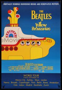 8w848 YELLOW SUBMARINE advance DS 1sh R99 art of Beatles John, Paul, Ringo & George!