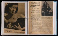 8x019 LOT OF 1 FAN SCRAPBOOK OF KATHARINE HEPBURN NEWSPAPER AND MAGAZINE ADS '33-41 great images!