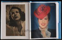 8x022 LOT OF 1 FAN SCRAPBOOK OF DEANNA DURBIN NEWSPAPER AND MAGAZINE ADS '37-47 great images!