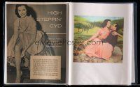 8x023 LOT OF 1 FAN SCRAPBOOK OF CYD CHARISSE NEWSPAPER AND MAGAZINE ADS '47-78 many great images!