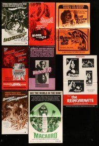 8x114 LOT OF 9 UNCUT HORROR/SCI-FI PRESSBOOKS '70s advertising for a variety of movies!