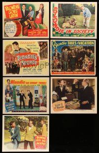 8x190 LOT OF 7 BLONDIE LOBBY CARDS '40s great scenes plus two title cards!