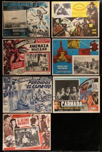 8x087 LOT OF 7 MEXICAN LOBBY CARDS '50s-70s great scenes from sci-fi, horror, war & western!
