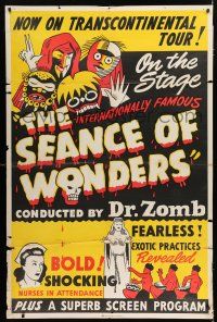 8y002 SEANCE OF WONDERS 40x60 '45 conducted by Dr. Zomb, exotic practices revealed, cool art!