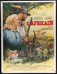 8y784 AFRICAN French 1p '83 art of hunters Catherine Deneuve & Philippe Noiret by Jean Mascii!