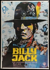 8y805 BILLY JACK French 1p '71 Tom Laughlin, Delores Taylor, cool colorful Piero Ermanno Iaia art!