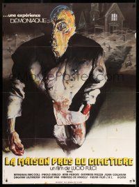 8y876 HOUSE BY THE CEMETERY French 1p '82 Lucio Fulci, cool Konkols monster artwork!