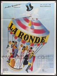 8y888 LA RONDE French 1p R70s Max Ophuls, different carousel artwork by Michel Gerard!