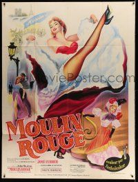 8y903 MOULIN ROUGE French 1p R50s wonderful different art of sexy French showgirl kicking her leg!