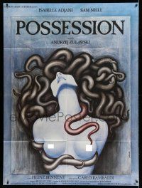 8y918 POSSESSION French 1p '81 wild artwork of sexy naked medusa-like woman by Basha!