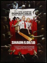 8y947 SHAUN OF THE DEAD French 1p '04 Simon Pegg, Kate Ashfield, Nick Frost & zombies!