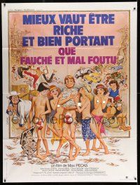 8y986 WHO IS THAT SPLASHING IN THE MEDITERRANEAN French 1p '80 Tealdi cartoon art w/ naked ladies!