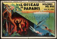 8y034 BIRD OF PARADISE French 2p 1932 different art of sexy topless island girl Dolores Del Rio!