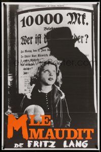 8y056 M French 31x46 R80s Fritz Lang, Peter Lorre, creepy image of little girl talking to killer!