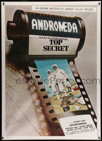 8y443 ANDROMEDA STRAIN Italian 1p '71 Michael Crichton novel, Robert Wise, cool camera film image!