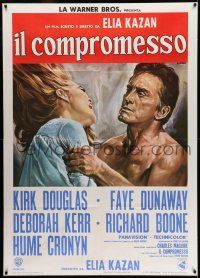 8y446 ARRANGEMENT Italian 1p '69 Casaro art of Kirk Douglas & Faye Dunaway, from Elia Kazan novel!