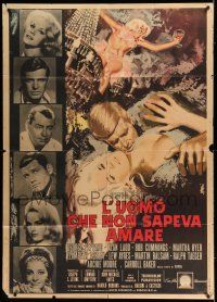 8y476 CARPETBAGGERS Italian 1p '64 Carroll Baker, George Peppard, different art by Sandro Symeoni!