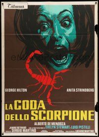 8y478 CASE OF THE SCORPION'S TAIL Italian 1p '71 different art of terrified girl & scorpion!