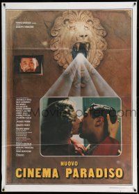 8y486 CINEMA PARADISO Italian 1p '89 lion head projector image, from first Italian release, rare!