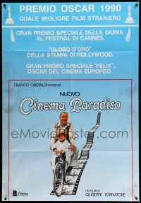 8y487 CINEMA PARADISO awards Italian 1p '89 Giuseppe Tornatore & Philippe Noiret on film strip!