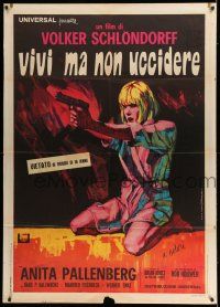 8y504 DEGREE OF MURDER Italian 1p '68 cool Valcarenghi art of sexy Anita Pallenberg with gun!