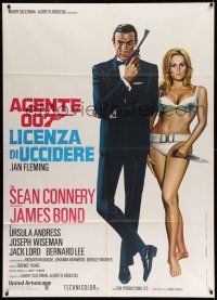 8y510 DR. NO Italian 1p R71 art of Sean Connery as James Bond & sexy Ursula Andress in bikini!