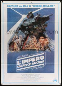 8y513 EMPIRE STRIKES BACK Italian 1p '83 George Lucas classic, great montage art by Tom Jung!