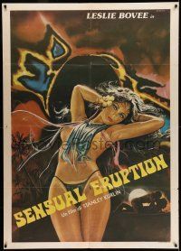 8y514 ERUPTION Italian 1p '77 different Enzo Sciotti art of sexy near-naked Leslie Bovee!
