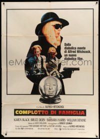 8y519 FAMILY PLOT Italian 1p '76 Hitchcock, Karen Black, Bruce Dern, diabolically entertaining!