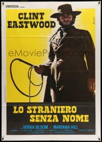 8y552 HIGH PLAINS DRIFTER Italian 1p '73 Enzo Nistri art of Clint Eastwood holding whip!