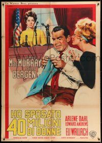 8y590 KISSES FOR MY PRESIDENT Italian 1p '64 different Nistri art of Fred MacMurray & Polly Bergen