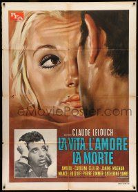 8y604 LIFE LOVE DEATH Italian 1p '69 Claude Lelouch's La vie, l'amour, la mort, art by Mos!