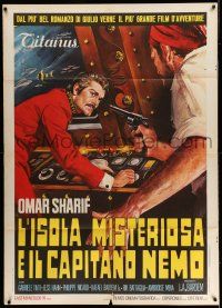 8y635 MYSTERIOUS ISLAND OF CAPTAIN NEMO Italian 1p '72 Jules Verne sci-fi, different art of Sharif