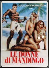 8y650 PASSIONATE LOVERS Italian 1p '90 art of shackled slave & sexy naked Cicciolina on beach!