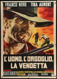 8y659 PRIDE & VENGEANCE Italian 1p '67 spaghetti western art of Nero as Django by Renato Casaro!