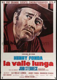 8y672 RED PONY Italian 1p '74 great artwork of horse farmer Henry Fonda, John Steinbeck TV movie!