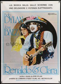 8y673 RENALDO & CLARA Italian 1p '78 great art of Bob Dylan with guitar & Joan Baez by Hadley!
