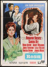 8y680 ROSIE Italian 1p '67 different art of Rosalind Russell & Sandra Dee by Tino Avelli!