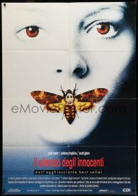 8y700 SILENCE OF THE LAMBS Italian 1p '90 great image of Jodie Foster with moth over mouth!