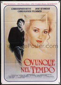8y707 SOMEWHERE IN TIME Italian 1p '83 Christopher Reeve, Jane Seymour, cult classic, Sciotti art!